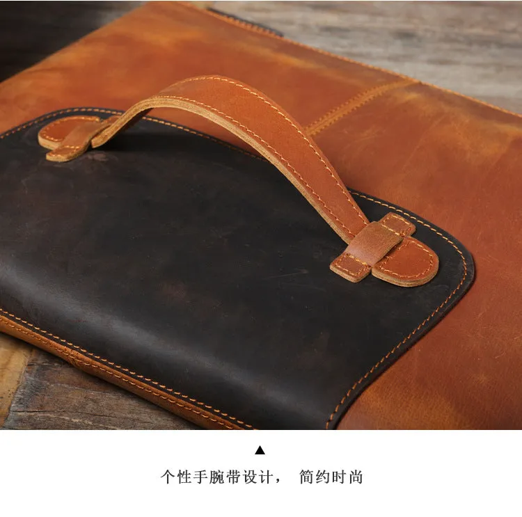 Vintage Roomy Storage Leather Laptop Bags S108