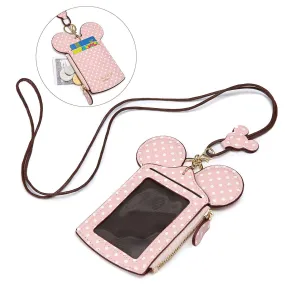 Women Cute Animal Shape Card Holder Wallet Lanyard Purse